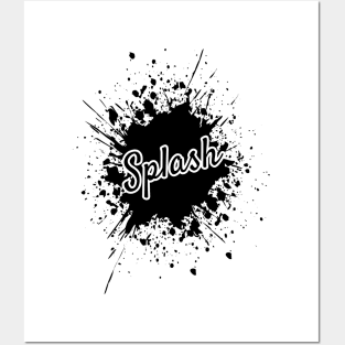 Black Splash with 'Splash' Typography Posters and Art